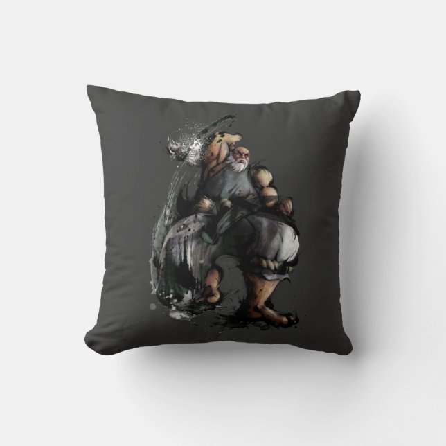 Gouken Chop Throw Pillow (Front)