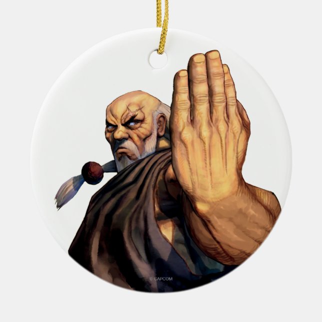 Gouken Raised Hand Ceramic Ornament (Front)