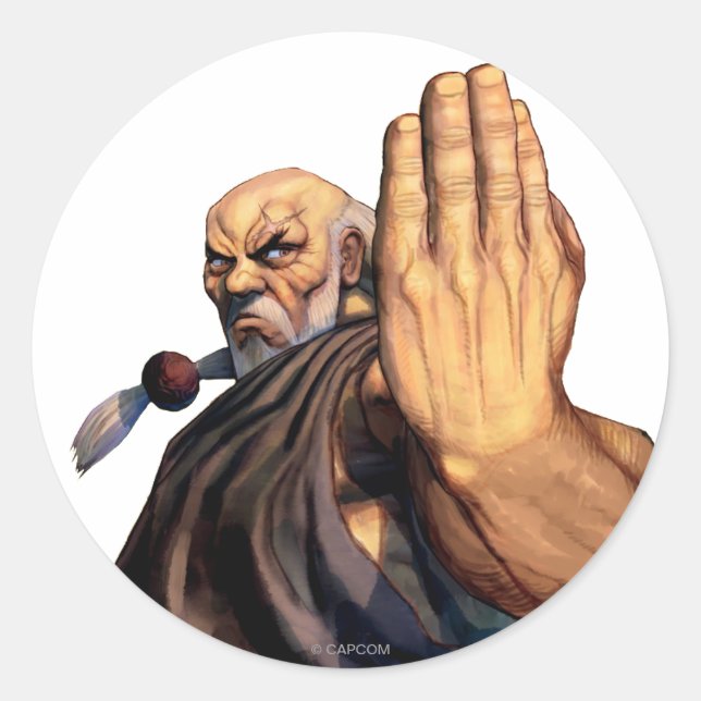 Gouken Raised Hand Classic Round Sticker (Front)