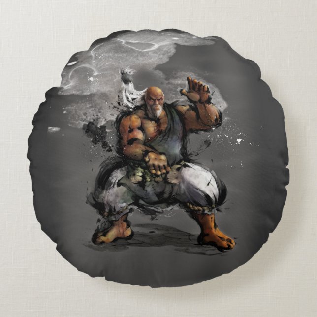 Gouken Stance Round Pillow (Front)