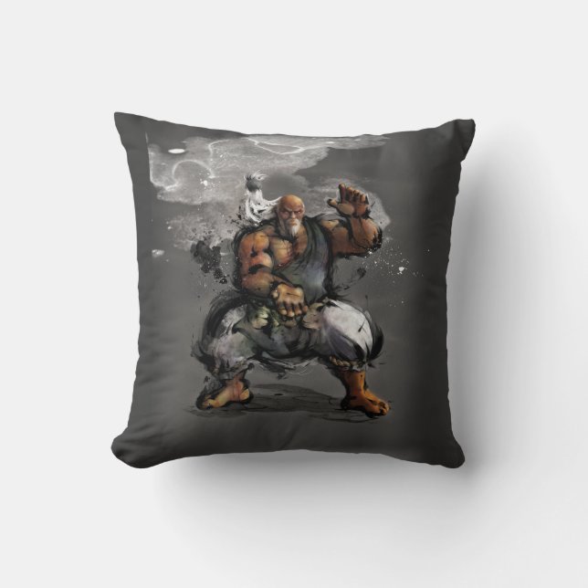 Gouken Stance Throw Pillow (Front)