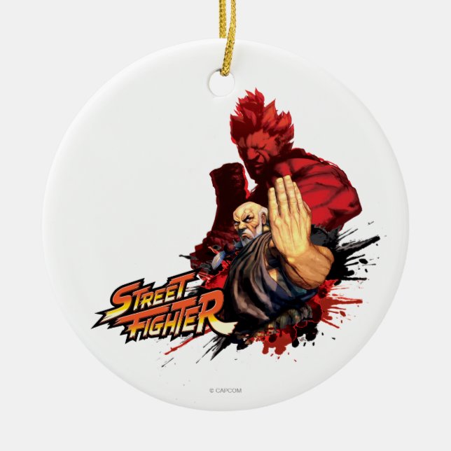 Gouken Vs. Akuma Ceramic Ornament (Front)