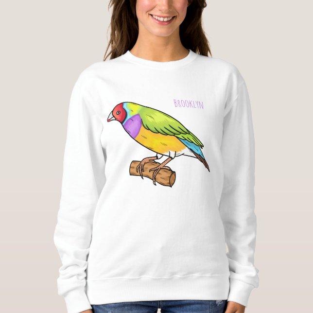 Gouldian finch bird cartoon illustration  sweatshirt (Front)