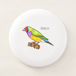 Gouldian finch bird cartoon illustration Wham-O frisbee