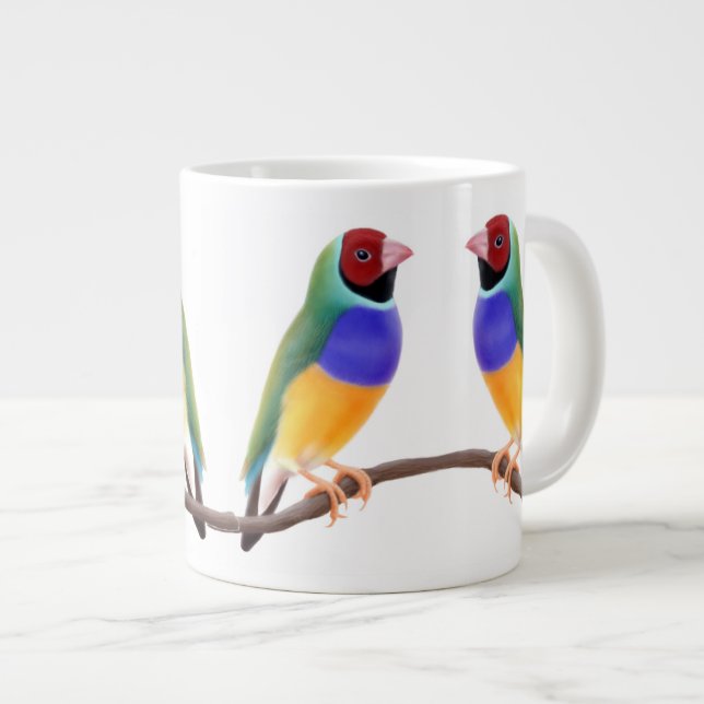 Gouldian Finch Couple Mug (Front Right)
