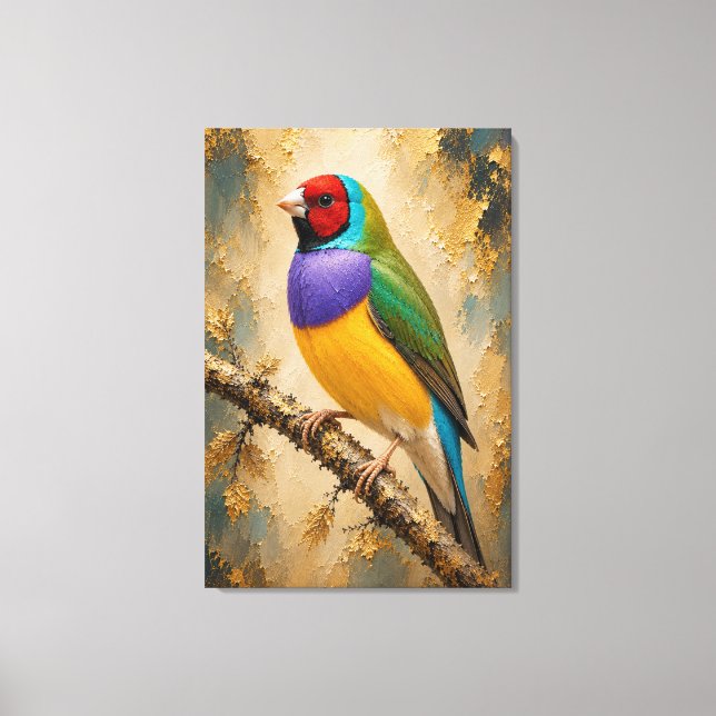 Gouldian Finch Luxury Impasto Canvas Print (Front)