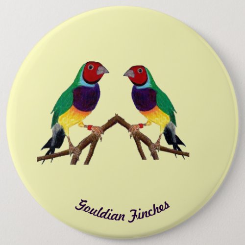  Gouldian Finch  Personalised  Button
