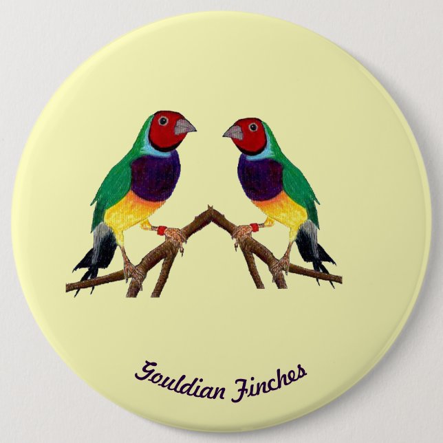 ~ Gouldian Finch ~ Personalized ~ Button (Front)