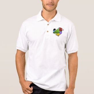 Birdorable Gouldian Finch Men's Gildan Jersey Polo Shirt