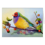 Gouldian Finch Realistic Painting Greeting Card