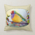 Gouldian Finch Realistic Painting Pillow