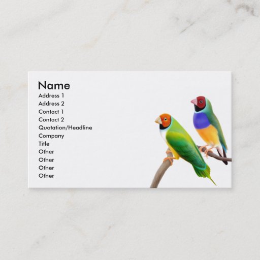 Customizable Gouldian Finches Business Card