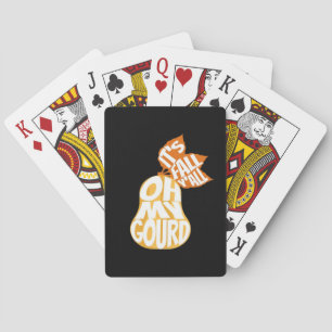 Gourd It’s Fall Y’all Funny Retro Fall Pun Poker Cards