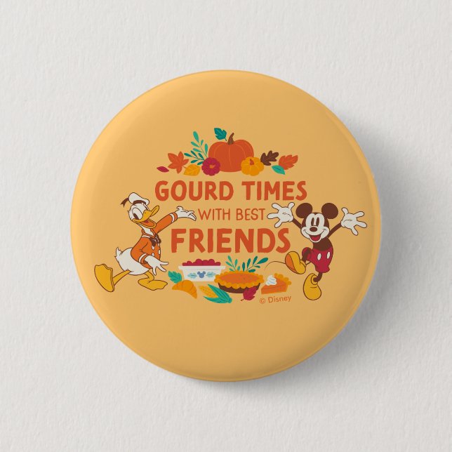 Gourd Times with Donald and Mickey Button (Front)