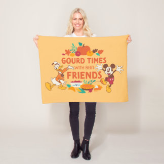 Gourd Times with Donald and Mickey Fleece Blanket