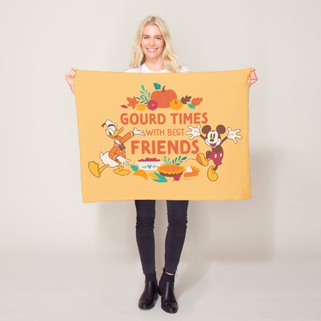 Gourd Times with Donald and Mickey Fleece Blanket (In Situ)