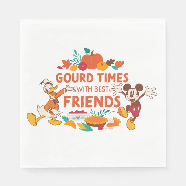 Gourd Times with Donald and Mickey Napkins (Front)