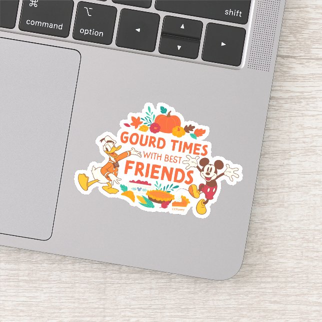 Gourd Times with Donald and Mickey Sticker (Detail)