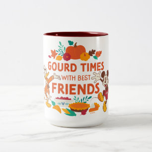 Gourd Times with Donald and Mickey Two-Tone Coffee Mug