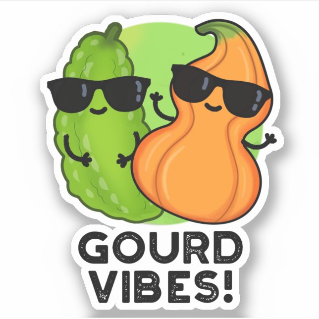 Gourd Vibes Funny Veggie Pun  Sticker (Front)