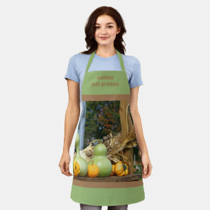 Gourds And Cornstalks Country Fall Personalized Apron