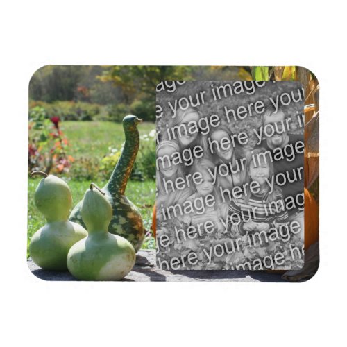 Gourds And Pumpkins Fall Add Your Photo Magnet