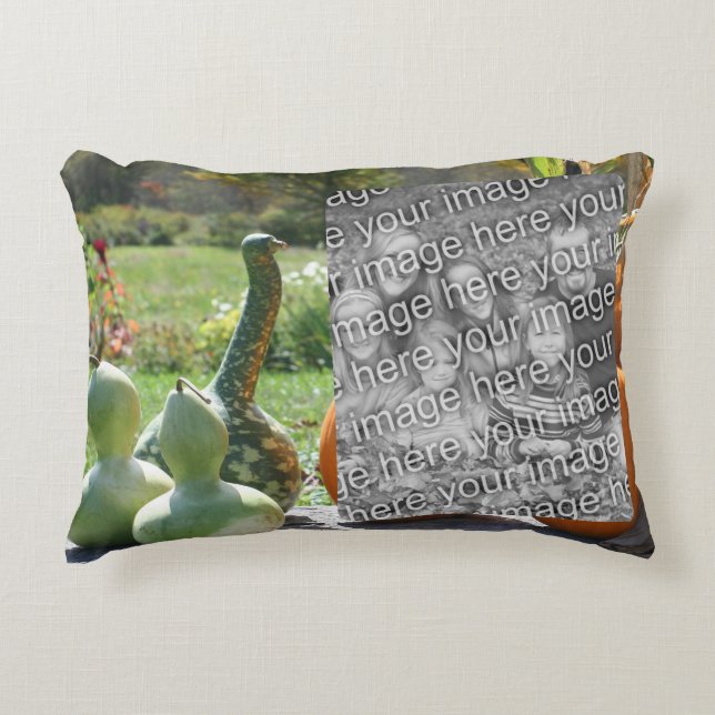 Gourds And Pumpkins Fall Create Your Own Photo Accent Pillow (Front)