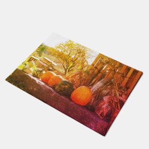 Gourds And Pumpkins Farm Stand Abstract Doormat