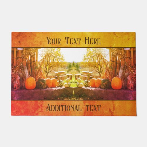 Gourds And Pumpkins Farm Stand Personalized Doormat