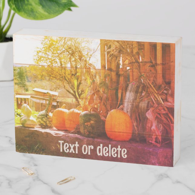 Gourds And Pumpkins Farm Stand Personalized Wooden Box Sign (In Situ Horizontal)