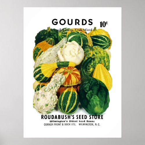 Gourds Seed Packet Label Poster