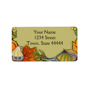 Gourds Thanksgiving Address Labels