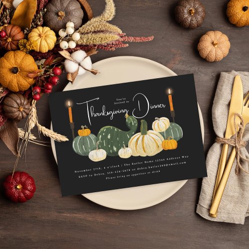 Gourds Thanksgiving Dinner Invitation