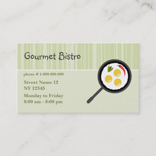 Customizable Gourmet Bistro Business Card