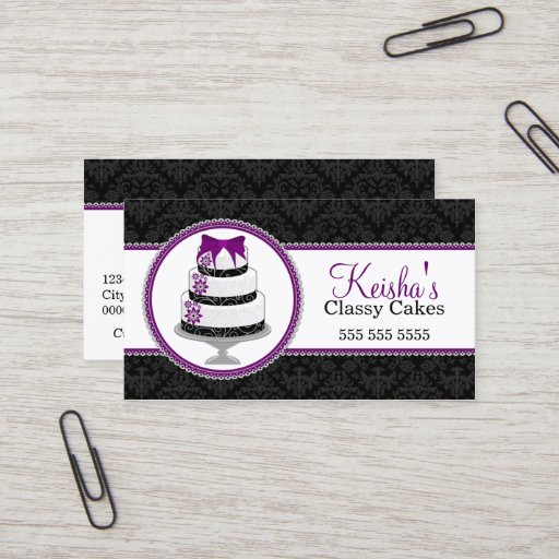Customizable Gourmet Cake Bakery Business Cards