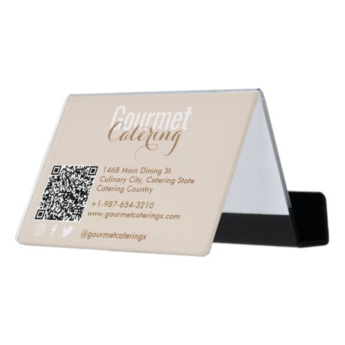 Gourmet Catering  Desk Business Card Holder
