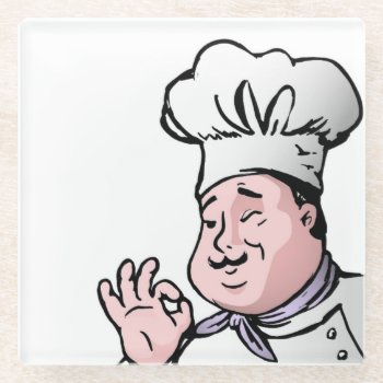 Gourmet Chef Glass Coaster by Awesoma at Zazzle