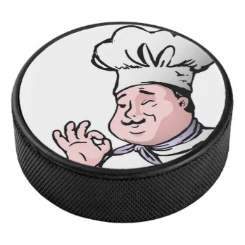 Gourmet Chef Hockey Puck by Awesoma at Zazzle