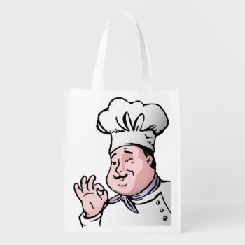 Gourmet Chef Reusable Grocery Bag by Awesoma at Zazzle