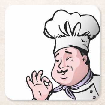 Gourmet Chef Square Paper Coaster by Awesoma at Zazzle
