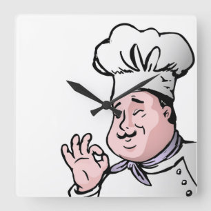 GOURMET CHEF SQUARE WALL CLOCK