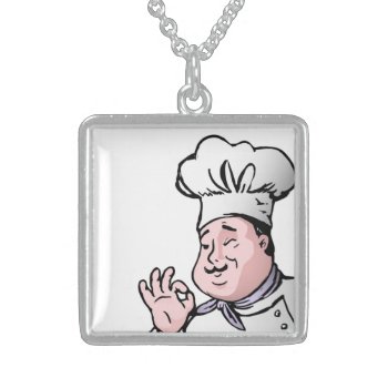 Gourmet Chef Sterling Silver Necklace by Awesoma at Zazzle