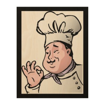 Gourmet Chef Wood Wall Art by Awesoma at Zazzle