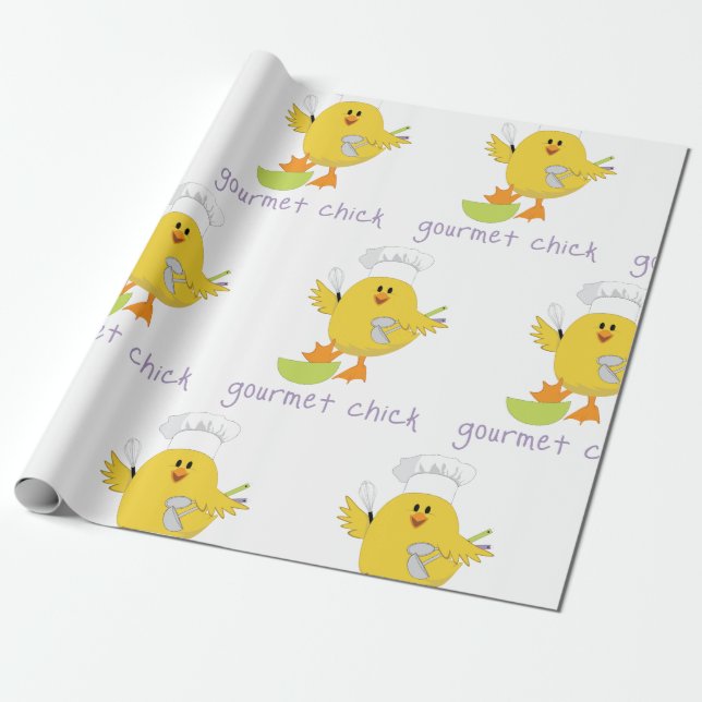 Gourmet Chick Wrapping Paper (Unrolled)