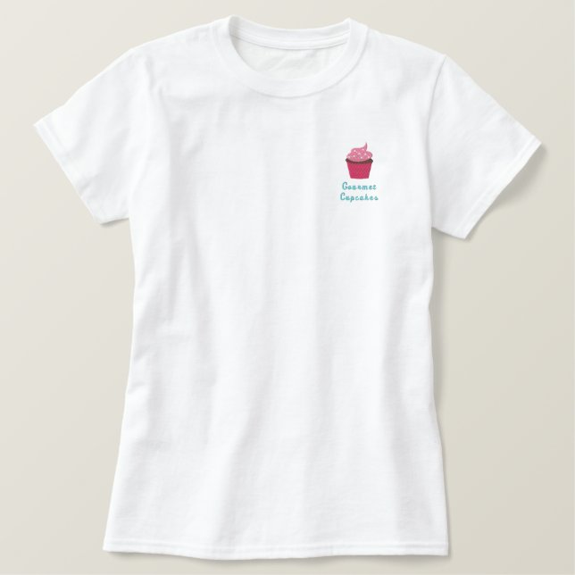 Gourmet cupcakes embroidered shirt (Design Front)