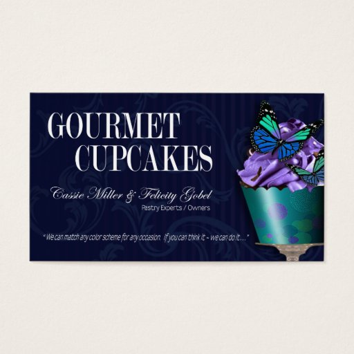 Customizable "Gourmet Cupcakes" - Fancy Desserts, Pastries Business Cards