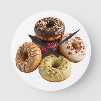 Gourmet Donuts Kitchen Wall Clock | Colorful Baker