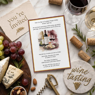 Gourmet Food and Fine Wine Tasting Party  Invitation