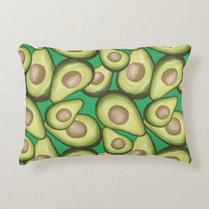 Gourmet Fresh Cut Vegan Avacados Accent Pillow