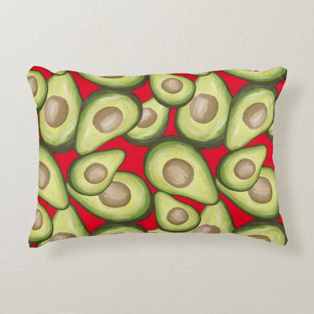 Gourmet Fresh Cut Vegan Avacados Accent Pillow (Front)